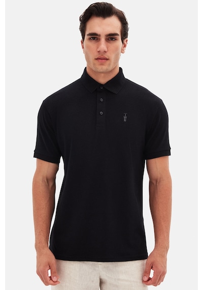 Twn Slim Fit Siyah Pike Dokulu T-shirt 4ec146011784m Siyah