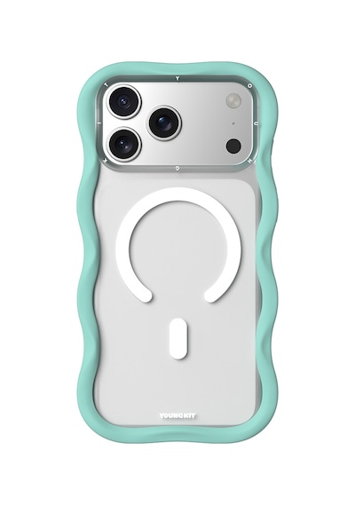 Apple Uyumlu iPhone 17 Pro Max  Kılıf M-safe Şarj Özellikli Youngkit Wave Matte Serisi Kapak Açık Mavi Açık Mavi