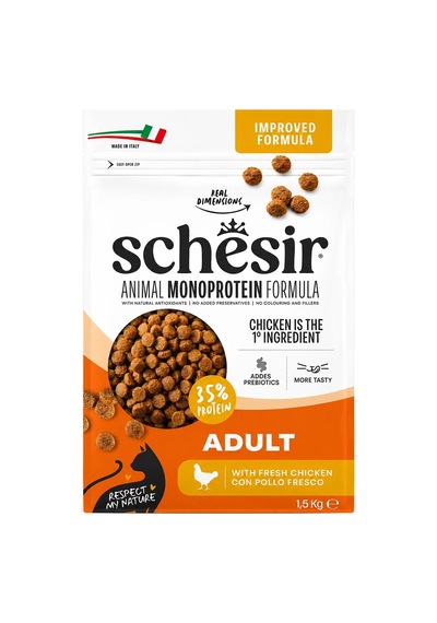 Schesir Monoprotein Tavuklu Yetişkin Kedi Maması 1,5 Kg