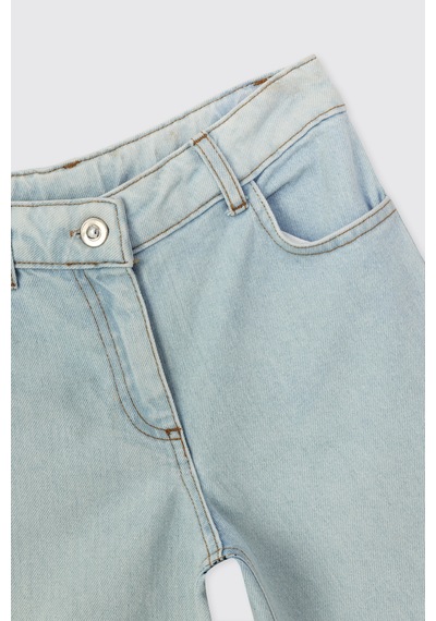 Panço Kız Çocuk Beli Ayarlanabilir Lastikli Mavi Kot Pantolon 2621gk04009
