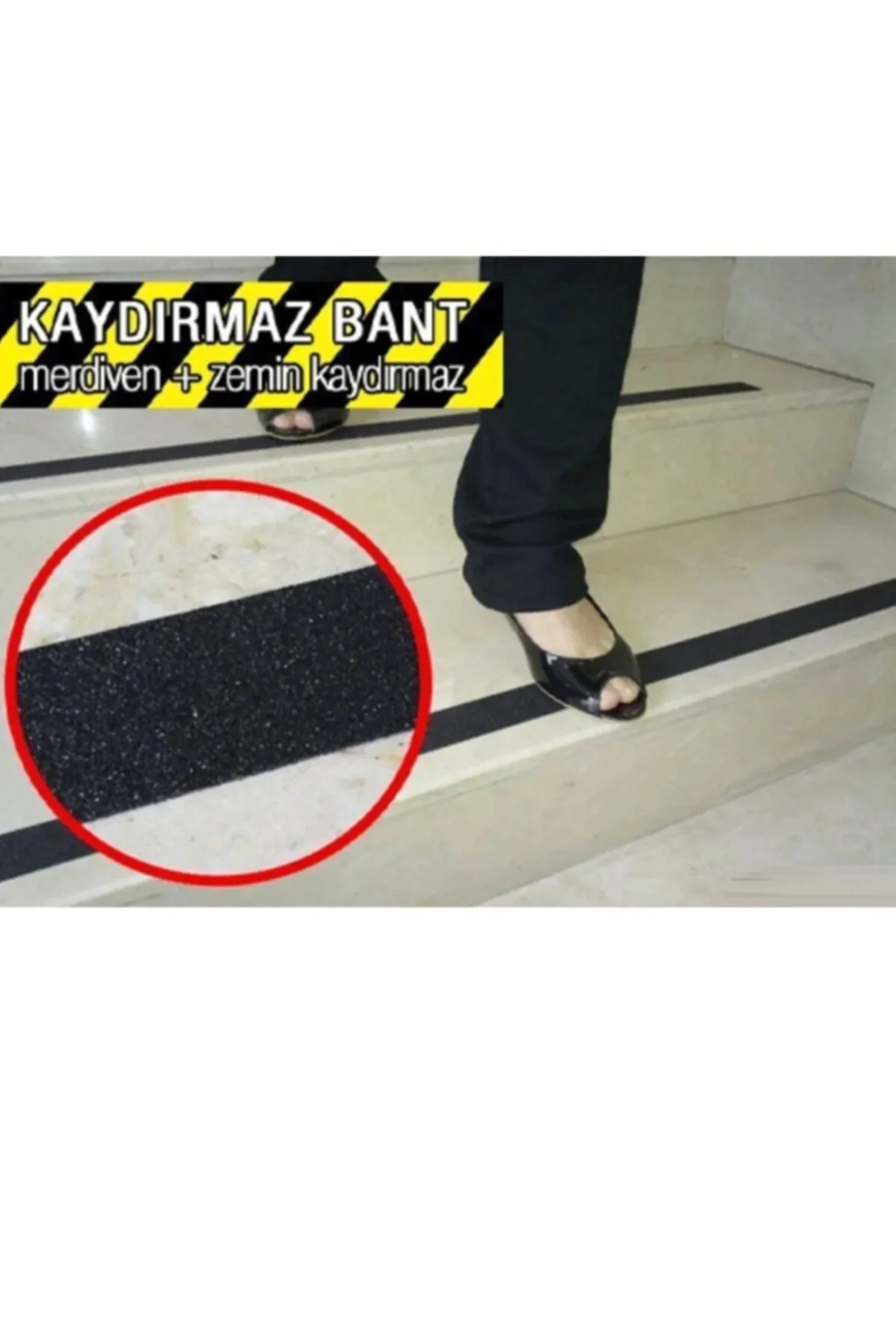 Kaydırmaz Bant Siyah 5cm 25metre Tse Belgeli Sertifikalı Denetime Uygun