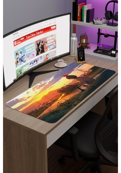 Kiki's Delivery Service Anime V3 - 90x40 Xxl Gaming Kauçuk Kaymaz Taban Mouse Pad Fare Altlığı