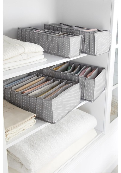 11 Gözlü Gri Benekli Çekmece Içi Düzenleyici Organizer Medium Kumaş Gri Diğer