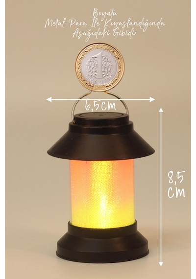 3lü Led Mum Sokak Lambası Tip Kulplu Dumansız Pilli Alevli Dekoratif Yapay Mum Işıldak Siyah 1036-9