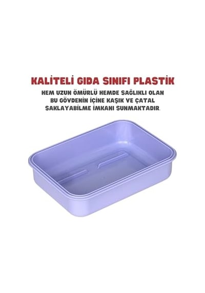 Dream Vest Bento 710ml Lunchbox Sevimli Dostlar Tek Katlı 3 Bölmeli Paslanmaz Çelik Sefer Tası Yemek Kutusu Lila-tu Diğer