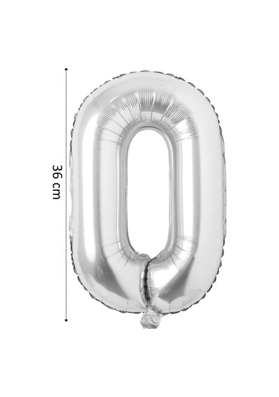 Folyo Balon 0 Rakamı Helyum Balon 36 Cm Gümüş Renk -silver Ballons - 0 Number Ballon Çok Renkli