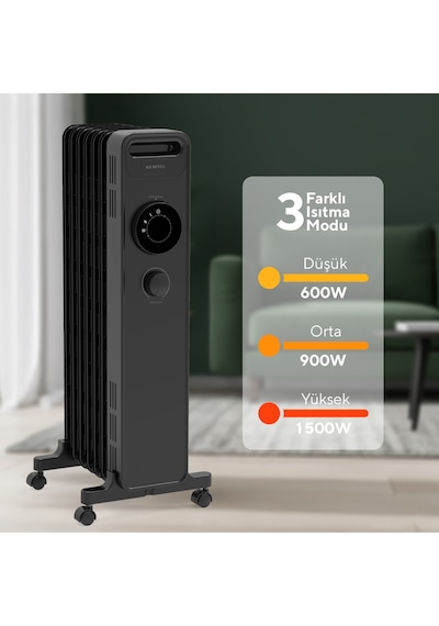 Kumtel 7 Dilim Siyah Radyatör Kum-1220s