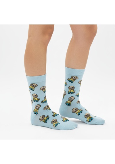 Gost Liria Cute Dog Socks Desenli Unisex Soket Çorap Mavi