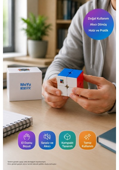 Moyu 2x2 Manyetik Zeka Küpü Stickerless Speed Cube Moyu Rs2m Akıcı Dönüşlü Kompakt Hobi Küpü