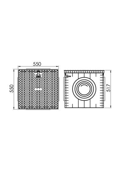55X55 Rögar Kutusu + Izgaralı Kapak