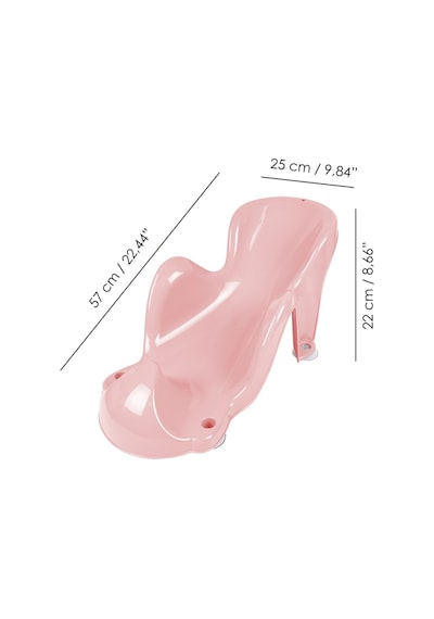 Vakum Kaymaz Tabanlı Bebek Yıkama Banyo Aparatı Bebek Yıkama Koltuğu Küvet Oturak Pembe