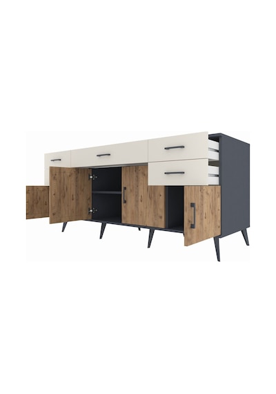 Kronos Konsol Tek Raflı 5 Çekmeceli 4 Kapaklı 176x59x83 Antrasit-çam/aytaşı Çam/aytaşı Kronos Konsol Tek Raflı 5 Çekmeceli 4 Kapaklı 176x59x83 Antrasit-çam/aytaşı Çam/aytaşı