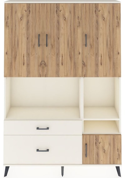 Arges Dolap 7 Raflı 2 Çekmeceli 4 Kapaklı 132x30x195 Aytaşı-ç... Aytaşı