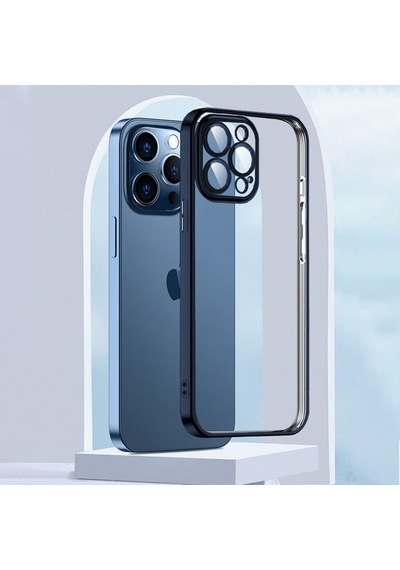 Apple Uyumlu iPhone Ally Fashion Series 13 Pro 6.1inç Kilif Renkli Kenar Lazer Çerçeveli Silikon