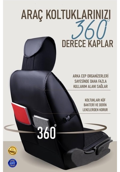 Rover 25 Oto Koltuk Kılıfı Ön Arka Set Plus Serisi Siyah Fs