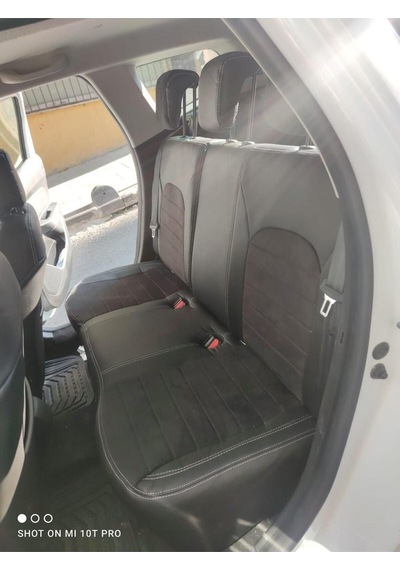 Dacia Duster 2018 2021 Arası Uyumlu Arka Sırt 2+1 Siyah Taytüyü Siyah Deri Karışımı Siyah Ip