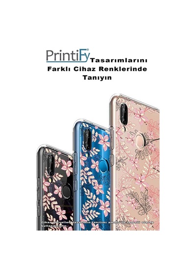Redmi 10c Kapak Floral Kırmızı Tasarımlı Şeffaf Kılıf