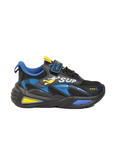 Ruffon 2470 P Siyah-saks Cırtlı Erkek Çocuk Spor Ayakkabı Siyah-sarı-saks