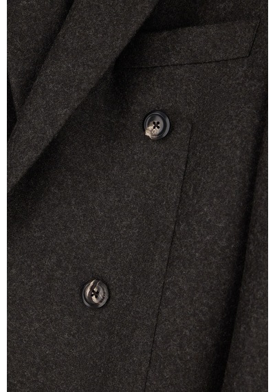 Emporio Armani Yün Karışımlı Kruvaze Blazer Ceket Erkek Ceket Em007439 Te23205 O6005 Koyu Kahve