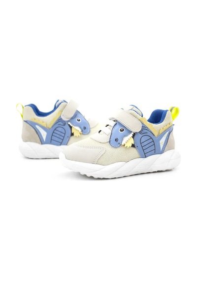 Rakerplus Barefoot Krem Dinazorlu Cırtlı Lastikli Çocuk Spor Ayakkabı Gri