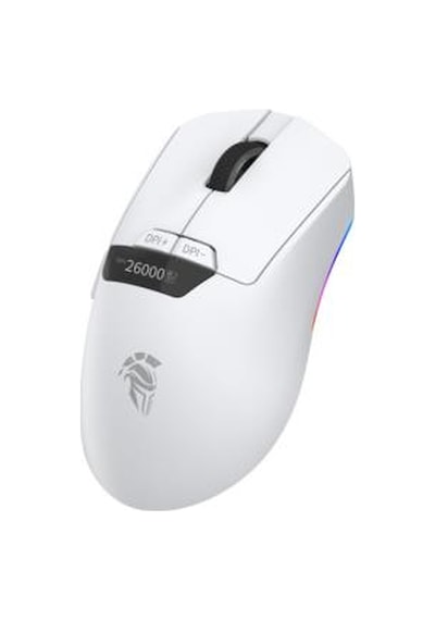 Throne Raito Reflex 26000 Dpi Pixart Paw 3395 Oled Ekran & Makro Yazılım Ptfe Kaplama 59gr Rgb Kablosuz Gaming Mouse 2.4ghz + Bt + Type-c - Beyaz - Teşhir