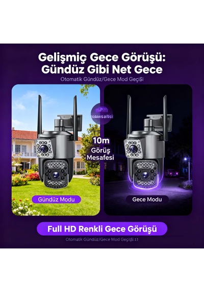 Ev İçi Ve Dışı Kullanım İçin Wifi Güvenlik Kamerası 4mp 360 Derece Tam Kapsama