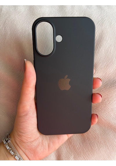 Apple Uyumlu iPhone 16 Logolu İçi Kadife Silikon Lansman Kılıf