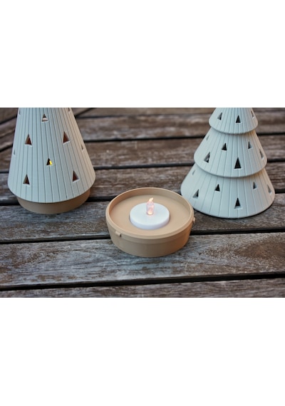 3d Baskı Modern Çam Ağacı Formlu Tealight Mumluk Seti Yılbaşı Dekoratif Mum Tutucu Çok Renkli
