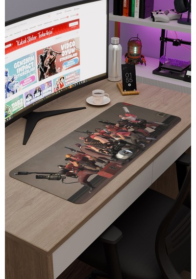 Team Fortress Kaymaz Dikişli Kauçuk Oyuncu Mousepad V2 - 70x30 Xl Gaming Mouse Pad Fare Altlığı