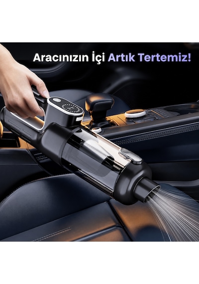 Harvox Hx-vc006 Araç Içi Süpürge 22.000pa Güçlü Vakum Ve Üfleme Özelliği Kablosuz Taşınabilir 6000mah Bataryalı