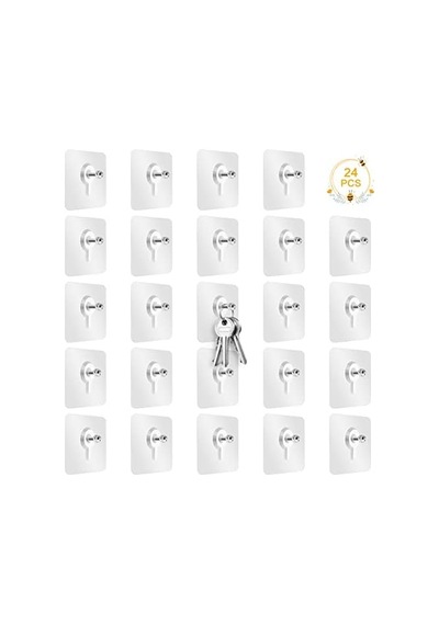 24 Adet Yapışkan Vida, Yapışkan Kanca, Sihirli Kanca, Delmeden Duvara Sabitleme, Şeffaf, Su Geçirmez Vida, Kendinden Yapışkanlı Vida, Banyo, Mutfak, Duş, Depo Odası İçin 8/10 Mm