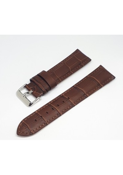 22Mm Golf Marka Kahve Croco Hakiki Deri Saat Kordonu