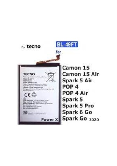 Senalstore Tecno Spark 5 Pil Batarya Bl-49 Ft