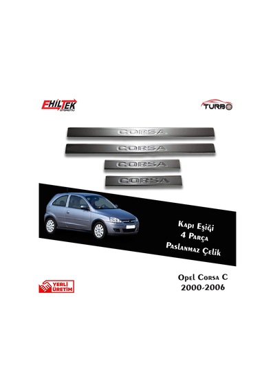 Opel Corsa C Krom Kapı Eşiği 4 Prç. 2000-2006 Opel Corsa C Krom Kapı Eşiği 4 Prç. 2000-2006