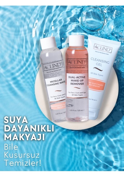 Aclind Cleansing Gel 75 ML + Dual-Active Make-Up Remover 125 ML + Micellar Cleansing Water 125 ML