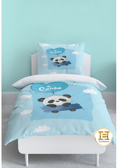 Uçan Panda Mavi Nevresim Takımı