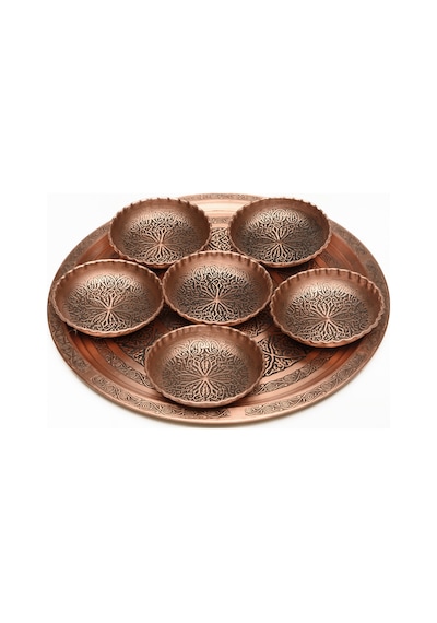 Dmt Gaziantep Bakır Çerezlik Seti Kuruyemiş 6 'lı Set 10cm X 3cm 32tepsi Bakır