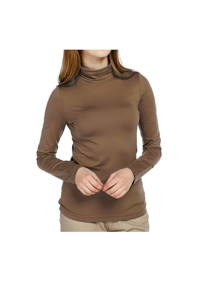 Bulalgiy Kadın Camel Balıkçı Yaka Tişört - Bga095868-camel Camel