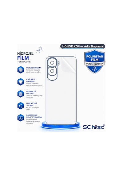 Schitec Honor X50i Uyumlu Arka Yüzey Hidrojel Koruyucu Film