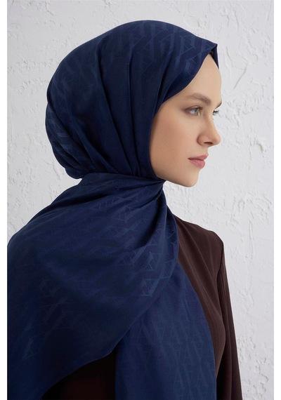 Armine Monogram Desen Edition Şal Lacivert