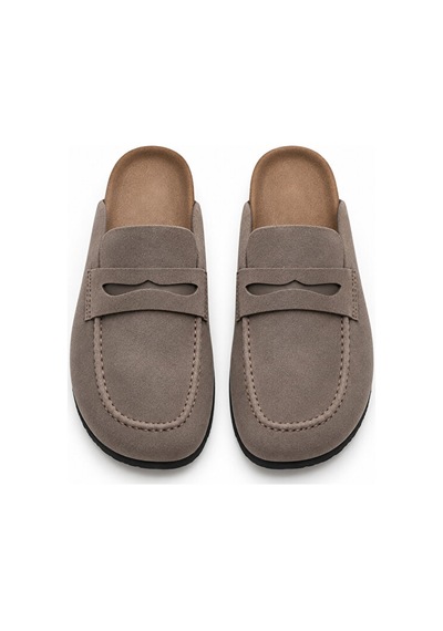 Dad Wolf Dadwolf Naples Wrapped 1029675 Loafer Terlik Mantar Taban Hafif Kaymaz Rahat Arkası Açık Günlük Mako Bej