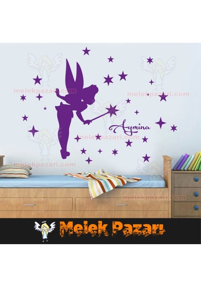 İsim Yazılabilir Yıldızlar Ve Peri Çocuk Odası Duvar Sticker