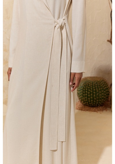 Aker Naturel Bağlama Detaylı Kimono Naturel Naturel