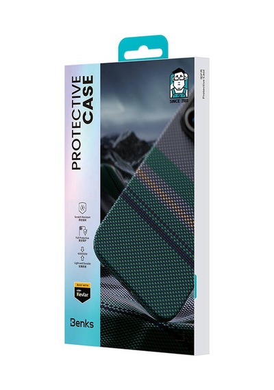 Apple Uyumlu iPhone 16 Pro Max Kılıf Magsafe Şarj Özellik Karbon Fiber Tasarım Benks Aurora Armorpro Kevlar Siyah