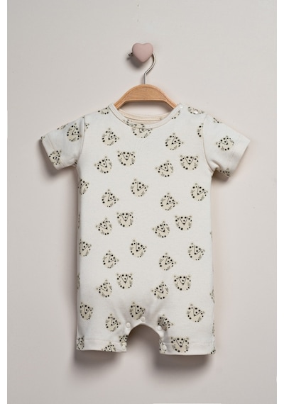 Baby Fou Kısa Kollu Barbatöz Tulum Ekru
