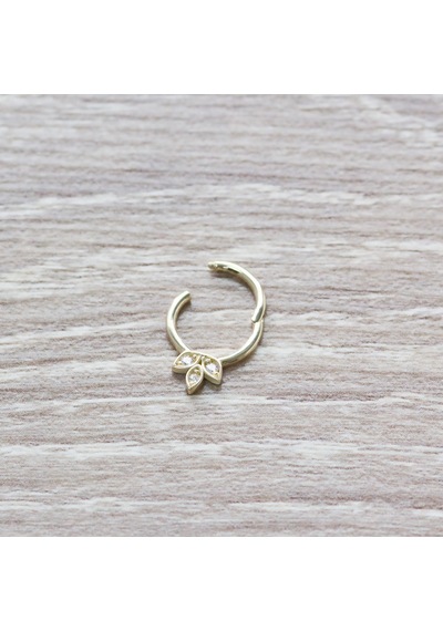 Altın Yaprak Motifli Clickler Piercing As105pc Altınsepeti Sarı