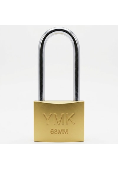 Ymk Sarı Boyalı Uzun Kancalı Döküm Asma Kilit 63mm