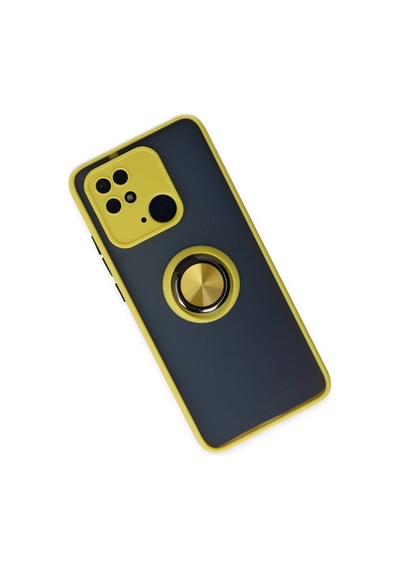 Newface Xiaomi Poco C40 Kılıf Montreal Yüzüklü Silikon Kapak Semeglbl - 87 - Sarı