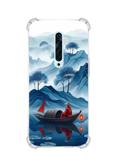 Printify Oppo Reno2z İle Uyumlu Simya Serisi Sonsuz Akış Tasarımlı Uv Baskılı Köşe Korumalı Antişok Kılıf Şeffaf