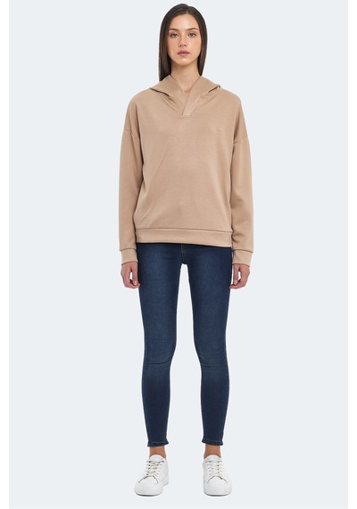 Slazenger Kenzıe I Kadın Kapüşonlu Bej Sweatshirt Bej